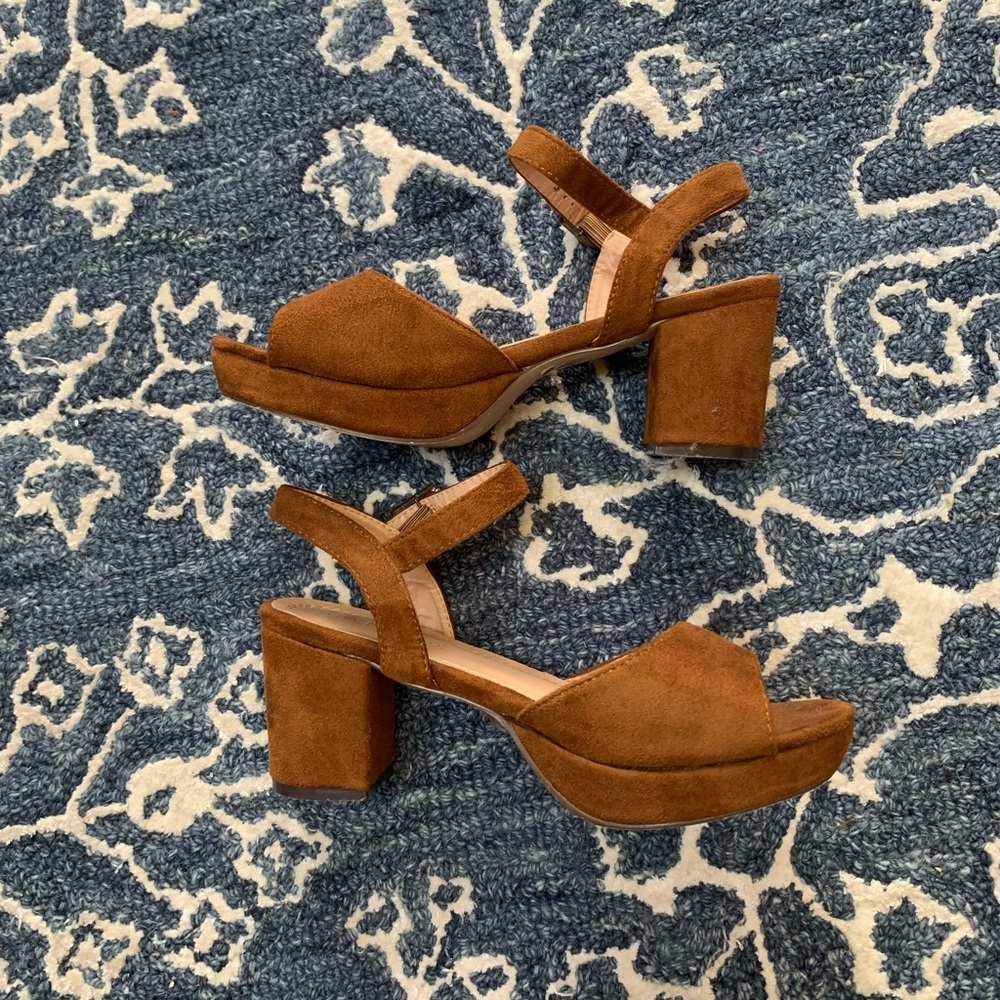 Brown Low Block Heel